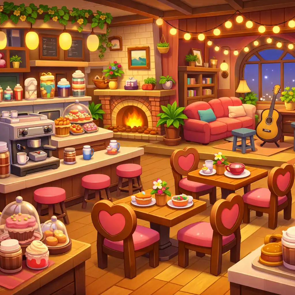 Capture de Merge Cafe montrant une pièce rénovée du café